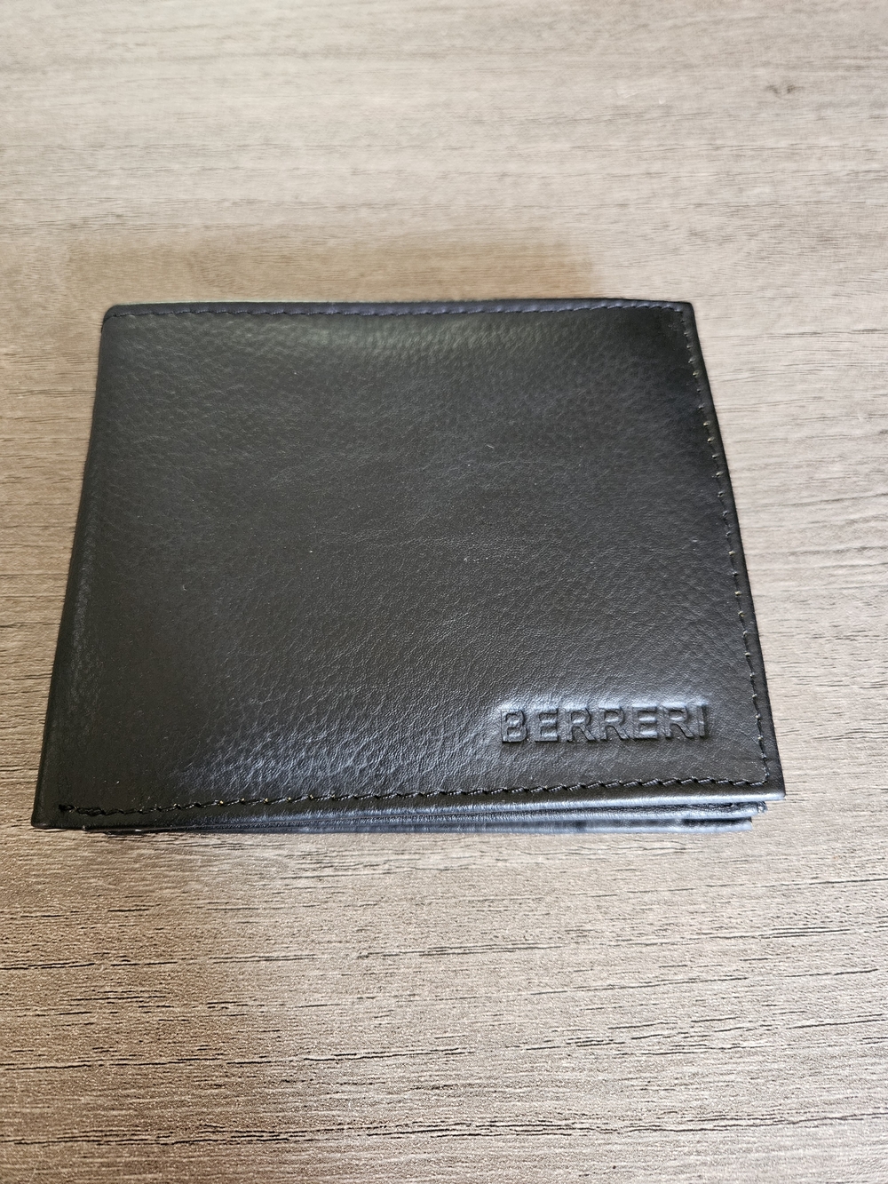 Berreri Black Leather Men's Bi-Fold Wallet-NWT